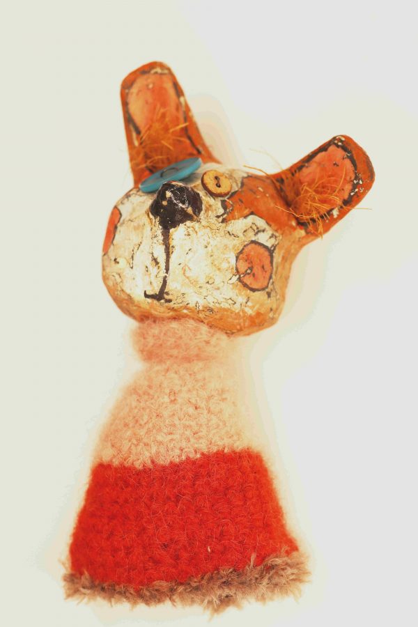 Fantasievoller Hase-Magnet aus Pappmaché – Bild 6