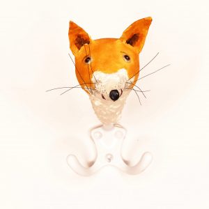 Fuchs-Garderobenhaken aus Pappmaché