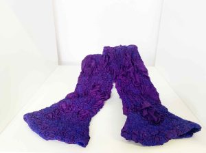 Long fingerless gloves in silk and wool